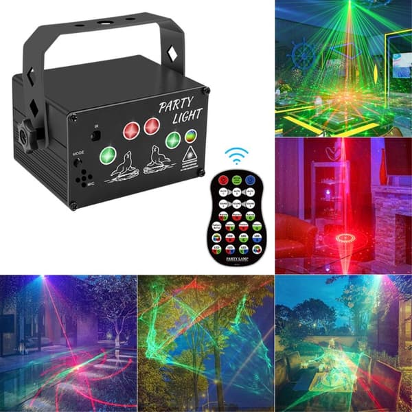 Laserlys Flashlys Stemmeaktiveret fjerndiskofest