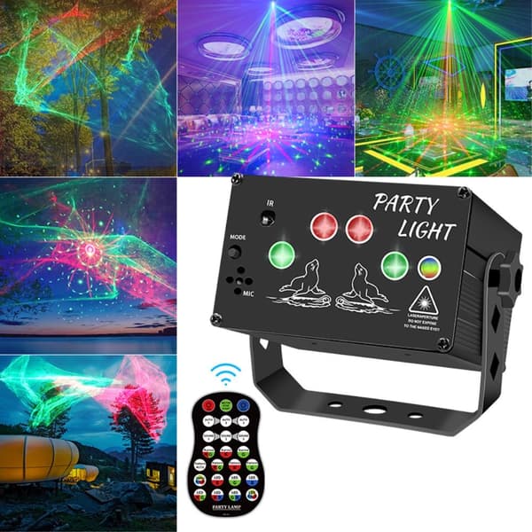 Laserlys Flashlys Stemmeaktiveret fjerndiskofest