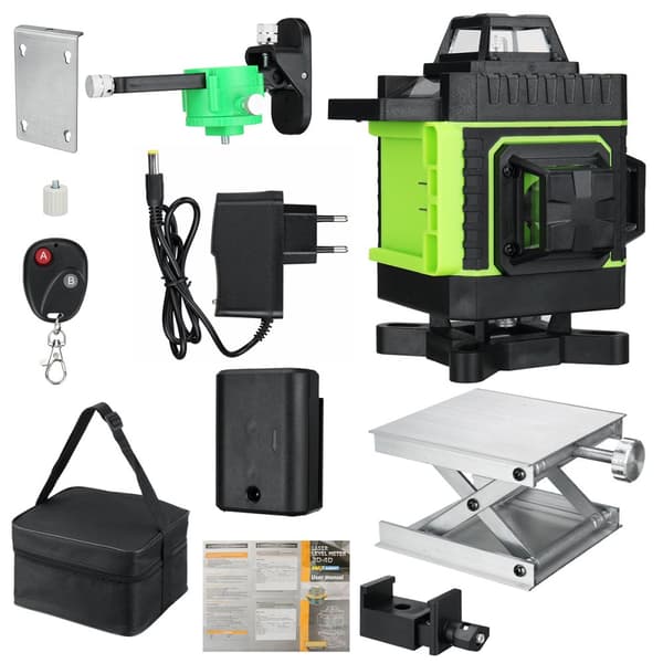 3D Laser Taso 16 Lines Green Light 360 ° Itsetasainen Cross Line Laser
