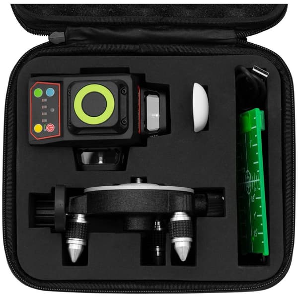 Steinberg Systems 360°-Krysslaser med transportväska - Grön - 15-30 m - Självnivellerande - Ministativ - Fjärrkontroll