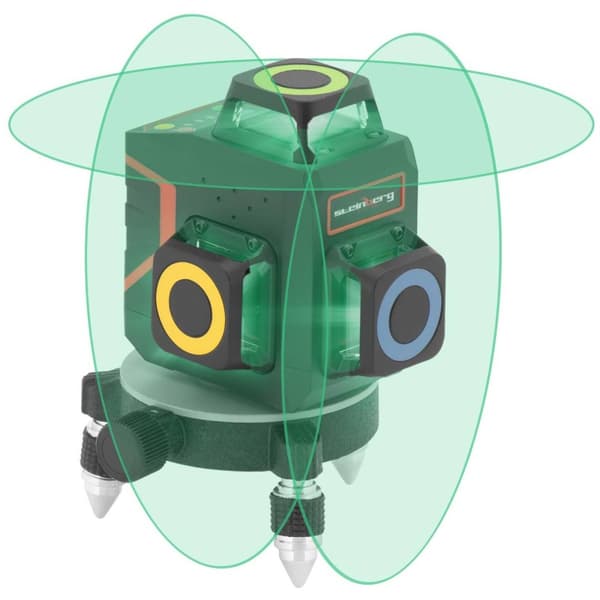 Steinberg Systems 360°-Krysslaser med transportväska - Grön - 15-30 m - Självnivellerande - Ministativ - Fjärrkontroll