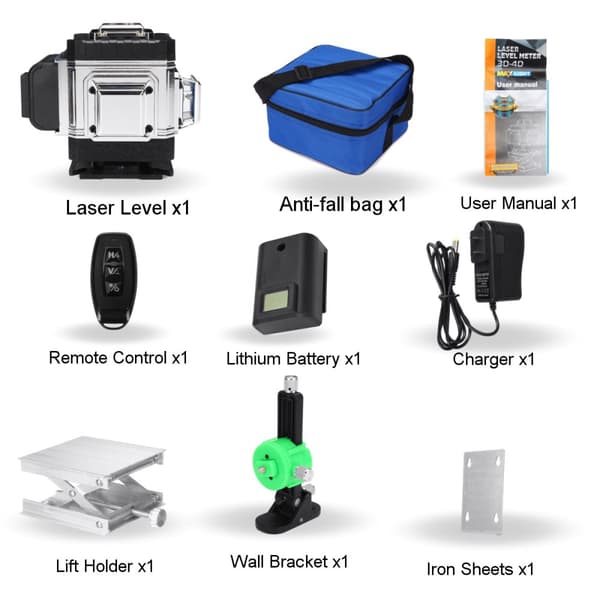 3D 12 Line Laser Level Spirit Level 360 ° Cross Line Laser Line Laser