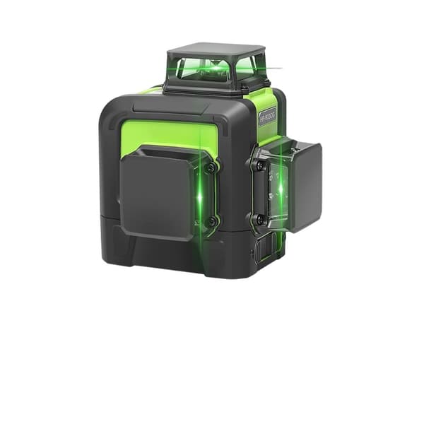 12-linjers 3D-korslinjelasernivå kit, grön stråle, självnivellerande