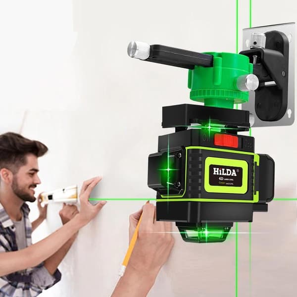 16 linjer 4D grön lasernivå, 360 horisontell och vertikal superstark lasernivå