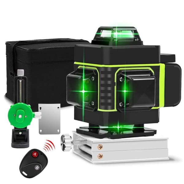 16 linjer 4D grön lasernivå, 360 horisontell och vertikal superstark lasernivå