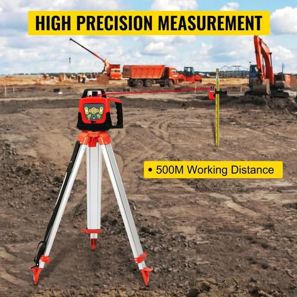 360° rotation 500m skanning Röd lasernivåsats, högprecisionsmätning, självnivellering och automatisk inriktning
