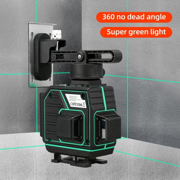 12 linjelasernivå 3D 360° självnivellerande korslinjelaser grön linjelaser
