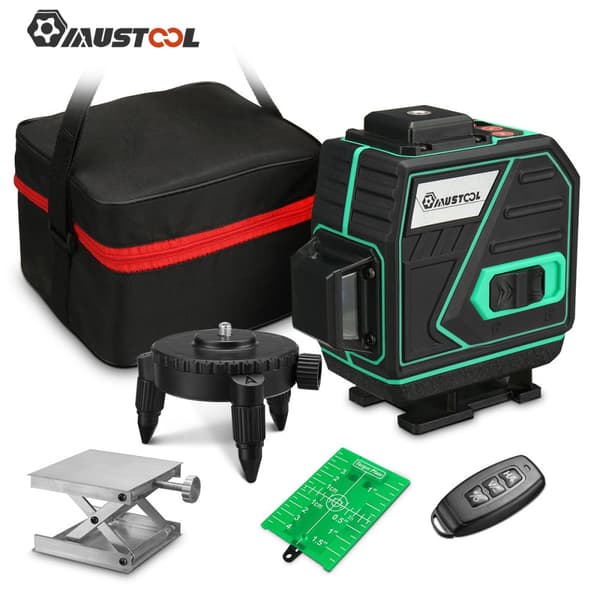 12 Line Laser Level 3D 360° Itsetasoittuva Cross Line Laser Green Line laser