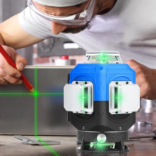 16 linjer 4D horisontella vertikala korsa linjer grön lasernivå kit, 360° justering, hög precision, hög effektivitet
