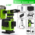 Miniatyrbild 7 av 7: 4D 16 linjer professionell grön lasernivåsats, hög synlighet, självnivellerande, 360° justerbar lutning, lång arbetstid