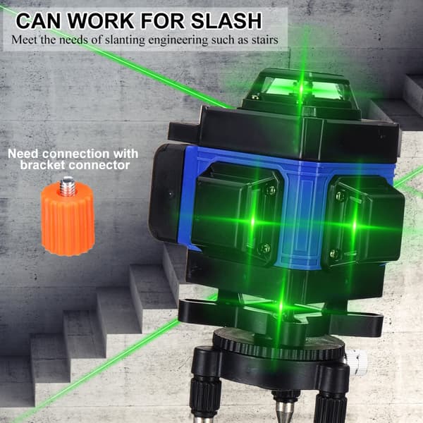 16 linjers Laser Level App Control 4D 360° Cross Line Selvnivellering med fjernbetjening