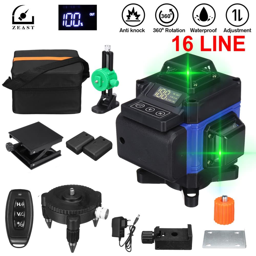 16 rader Laser Level App Control 4D 360° Cross Line Self Leveling med