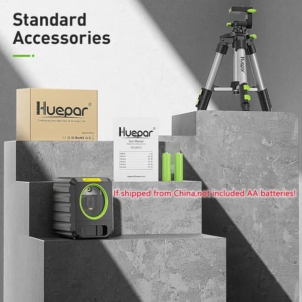 Laser Niveau, Selvnivellerende, Grøn Stråle, Laser og Tripod