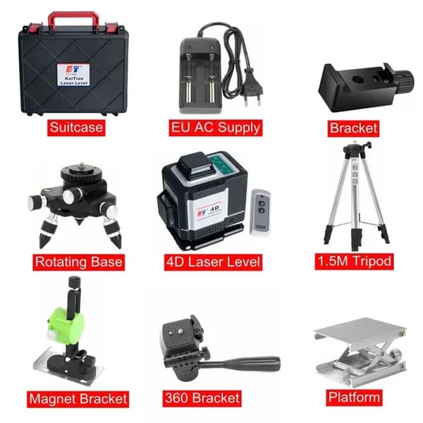 Selvnivellerende laser niveau, grøn stråle, 16 linjer, 360 Laser Level 4D