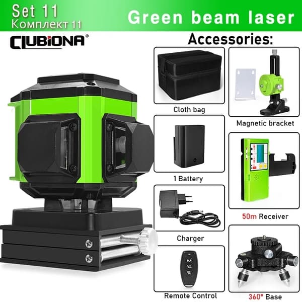 Laser Niveau, Selvnivellerende, Fjernbetjening, IE12S-H15