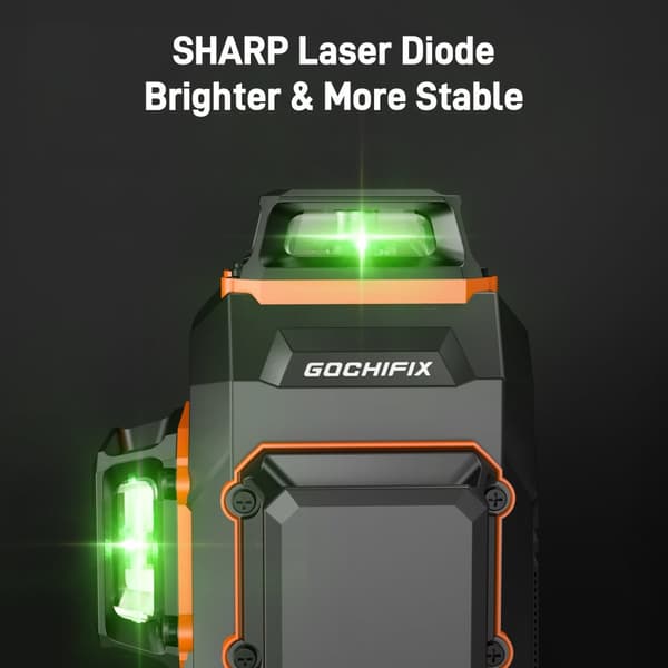 Laser Level 3x360 Självnivellerande grönt ljus Laser Level Tool Väggfäste Basfäste 100ft lazer Nivel Laser Uppladdningsbart batteri
