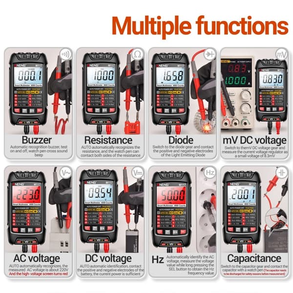 Multimeter Auto-Ranging Digital Tester Intelligent Multi Tester