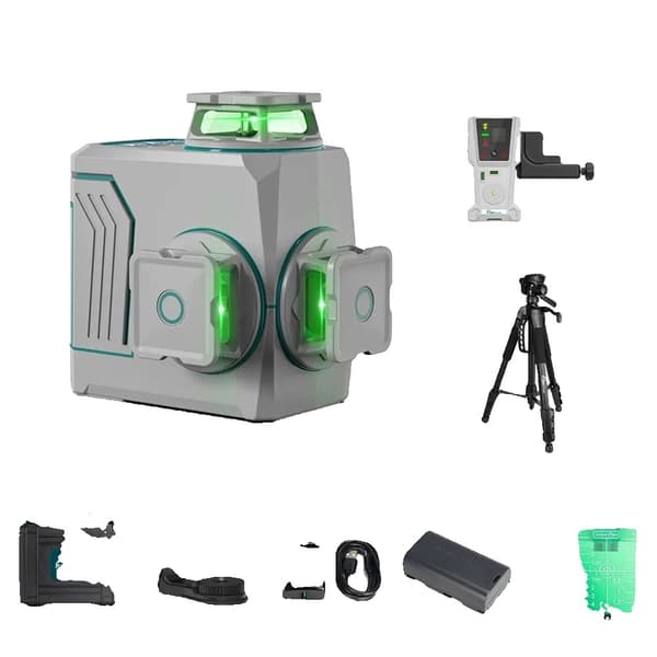 Laser Niveau Kombinations Sæt, Grøn Stråle, Selvnivellerende, T03CG-SET-1