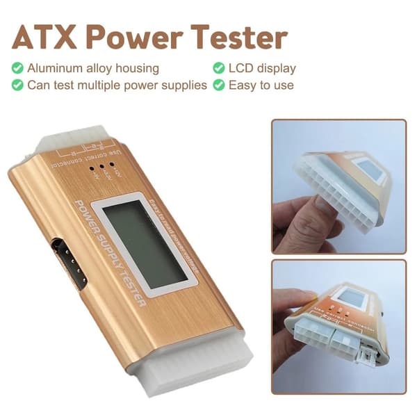 LCD-skärm ATX Power Tester Stationär dator Power Testing Tool