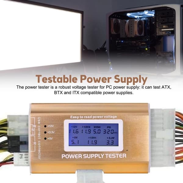 LCD-skärm ATX Power Tester Stationär dator Power Testing Tool