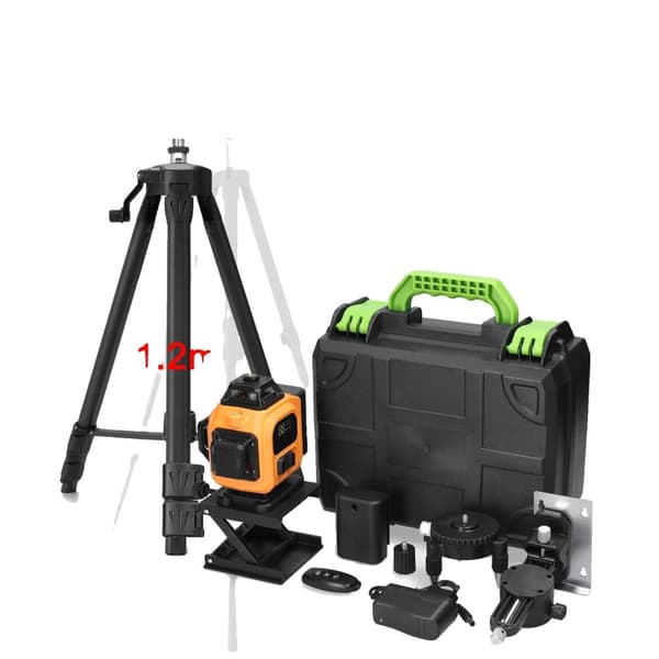 4D 16 viivan laser-taso, itsestään tasaava, ladattava kolmijalalla,iEi