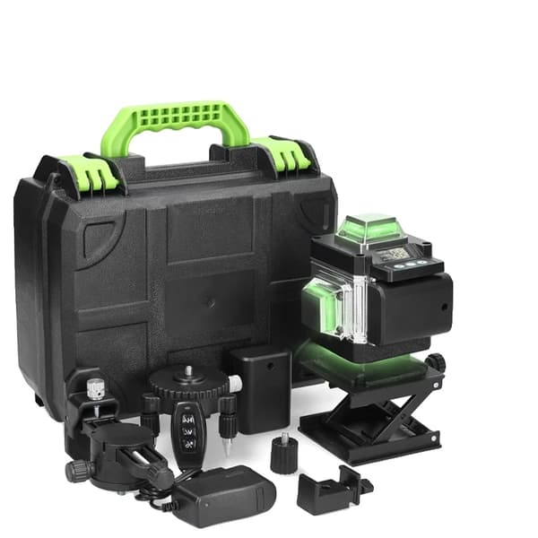 4D 16 viivan laser-taso, itsestään tasaava, ladattava kolmijalalla,iEi