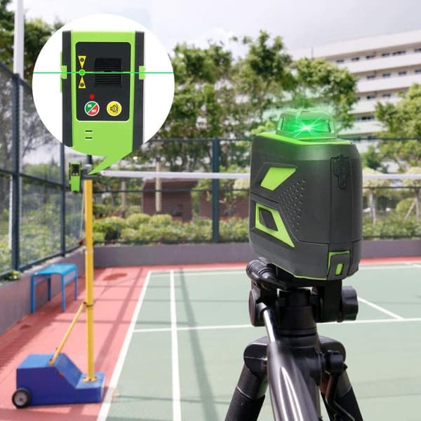 Laser Niveau Selvnivellerende 360°, 3D Krydslinje, Flere Strømuligheder