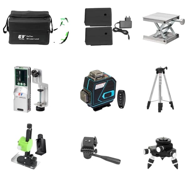 Professionel 4D Laser Niveau, Selvnivellerende med 16 Linjer, IP54 Vandtæt,Linjelaserstativ