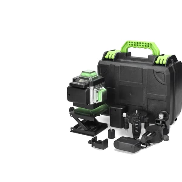 4D 16 Linjers Laser Niveau, Selvnivellerende 3° System, 1.2m Justerbar Stativ Stand,Type F Sort 2 Type F Black  2
