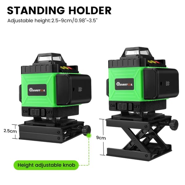 4D 16 Line Green Laser Level IP54 Vandtæt selvnivellerende 4000mAh batteri Touch Screen Laser Level til indendørs/udendørs byggeri