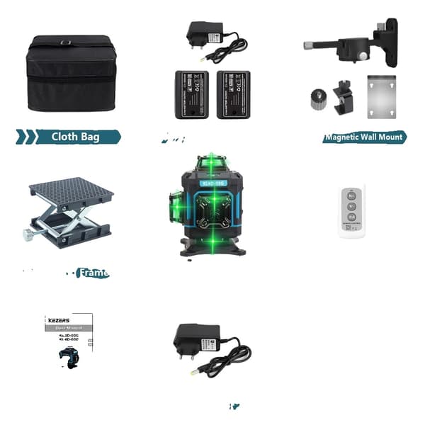 Grøn Laser Niveller, Selv-nivellerende, IP54 Vandtæt,KL4D-03G 1,6m
