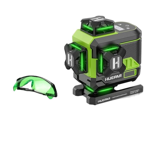 Huepar Laser Niveau, 4x360° Grøn Stråle, Fjernbetjeningsfunktion,SET-6