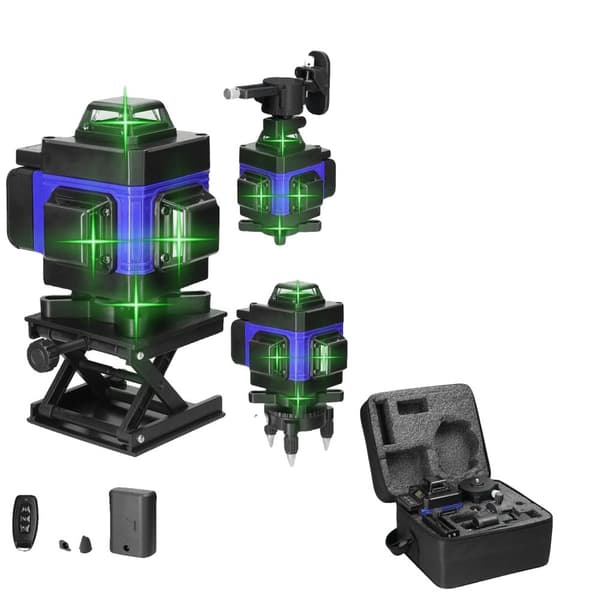 4D 16 Liners Laser Niveau, Selvnivellerende Præcision, Klar Grøn Synlighed,Sæt 2 4D B EU-stik Set1 4D BL EU Plug