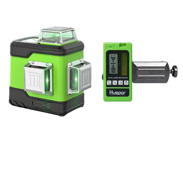 Huepar 3D Laser Niveau, 3 x 360° Funktionalitet, 200Ft Arbejdsafstand,SET-2 SET-2