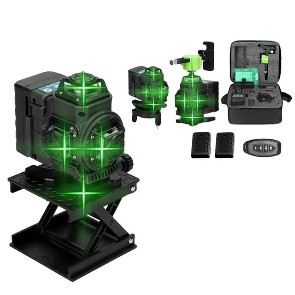 Laser niveau, 16 linjer for præcision, fjernbetjening,A-12 Linjer EU A-16Lines Black EU