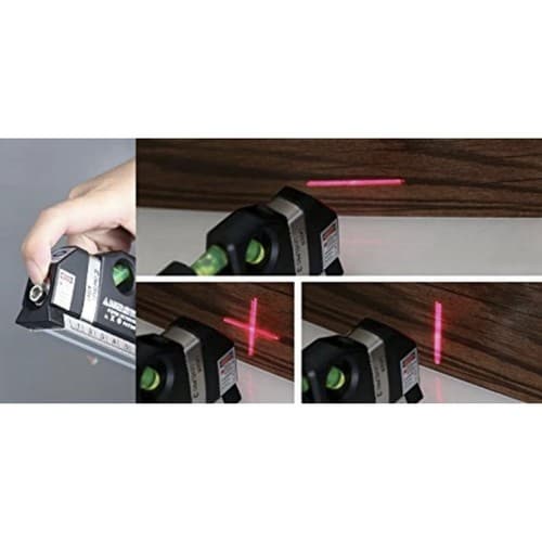 Vattenpass med Laser | Laservattenpass med Inbyggt Måttband 250cm