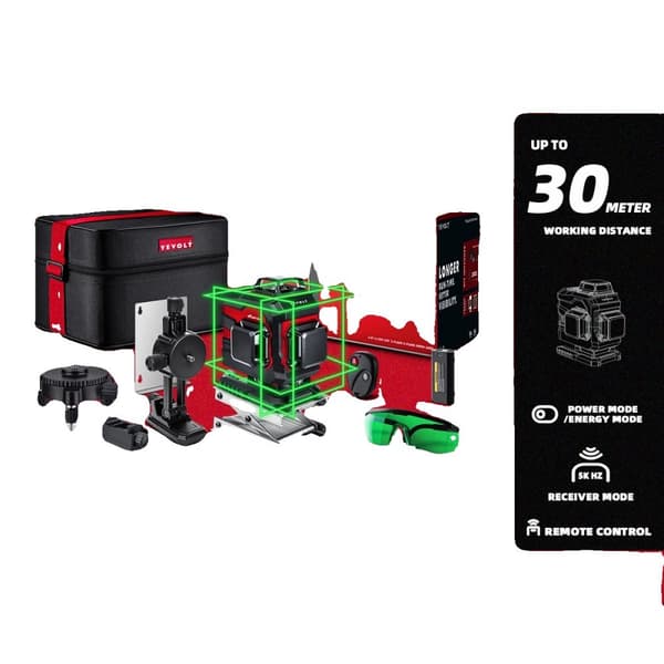 YEVOLT Laser Niveau, 16-Linje Målemodel, IP54 Beskyttelsesklasse,YVGLL4XS16B2P3x1