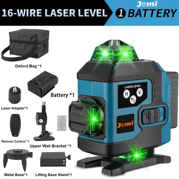 Jemi Laser Niveau, 16 Linjer Måling, Smart Selv-Niveauering,1x batteri