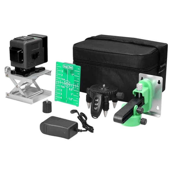 Mini multifunktionel laser niveau, 12 laserlinjer, ±3° selvnivellerende,EU-stik