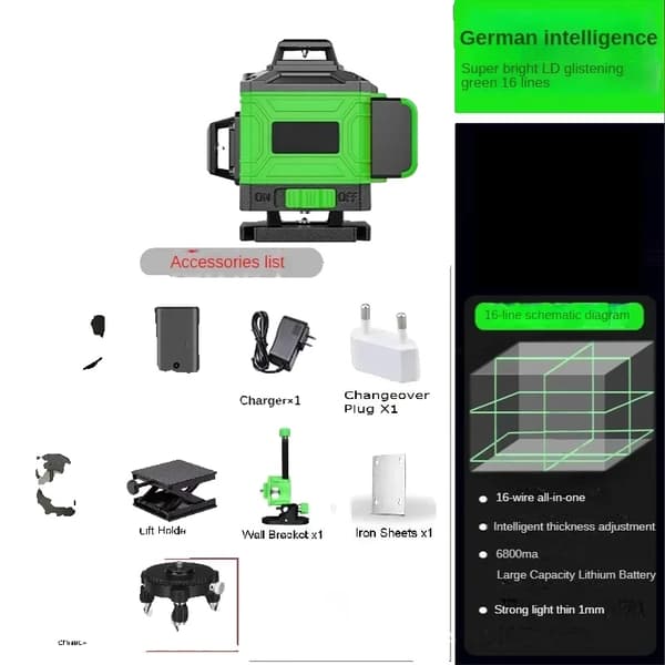 4D Laser Tasoitin, Erittäin Kirkas Valo, Tarkkuus ja Täsmällisyys,Vihreä 16 Rivi