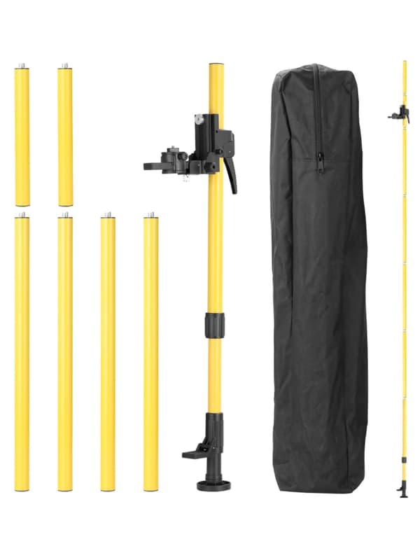 Teleskopisk laserlibellställ, justerbar höjd 0,755-1,233 m, halkfri fotplatta,0,75-4,2 m