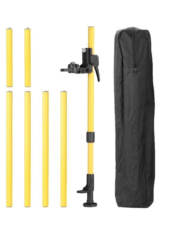 Teleskopisk laserlibellställ, justerbar höjd 0,755-1,233 m, halkfri fotplatta,0,75-4,2 m