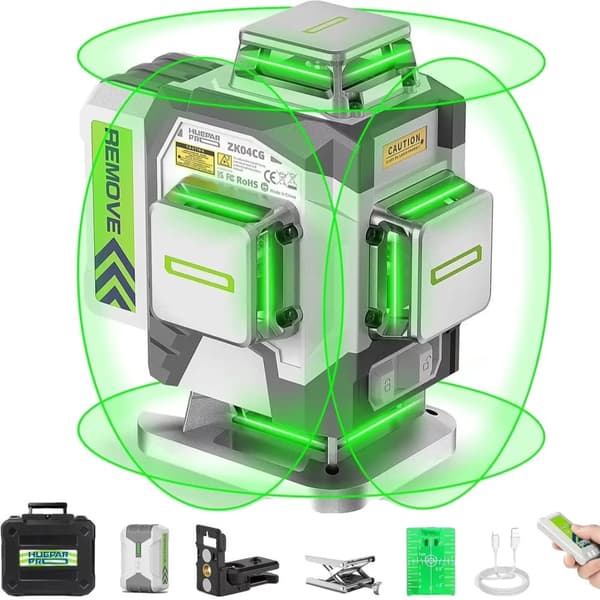 Laser Niveau, Høj Præcision ±2mm, 8000mAh Batteri,grøn