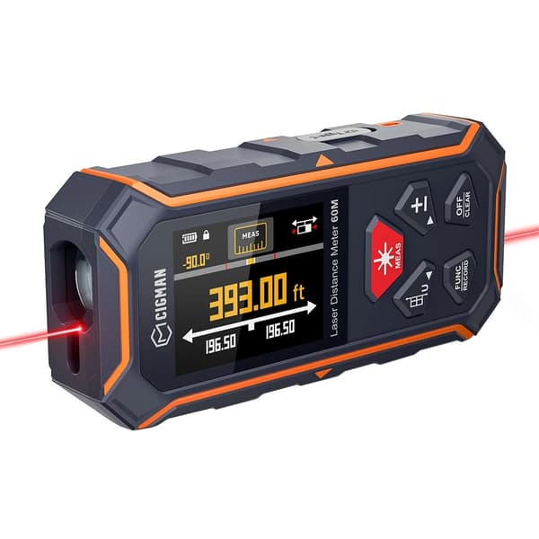 Laserafstandsmåler, 393 ft måleområde, flere målemetoder,Cigman CD-60R