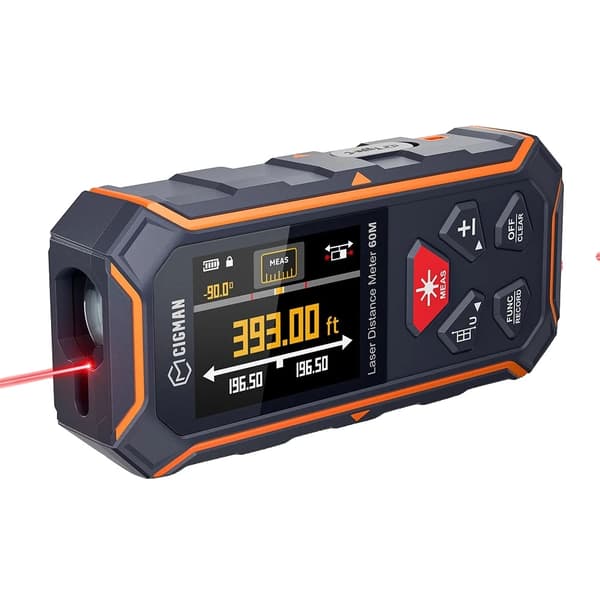Laserafstandsmåler, 393 ft måleområde, flere målemetoder,Cigman CD-60R