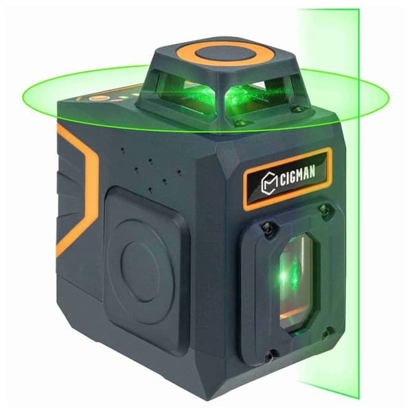 CIGMAN Laser Niveau, Høj Synlighed Grønne Linjer, Genopladeligt Batteri,CM-605