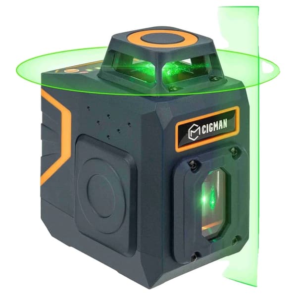 CIGMAN Laser Niveau, Høj Synlighed Grønne Linjer, Genopladeligt Batteri,CM-605