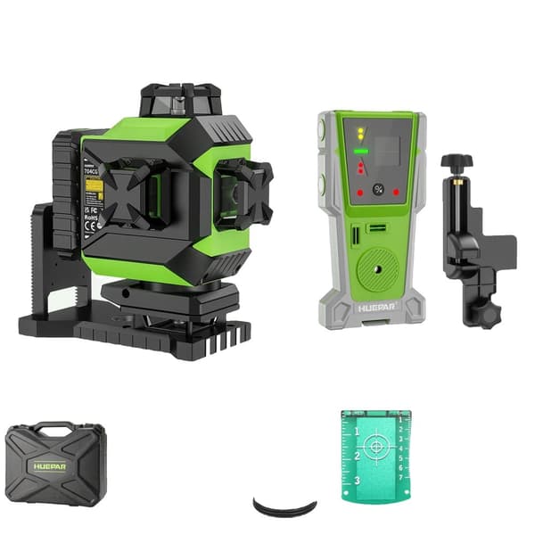 Laser Niveau, 4D 16 Linjer, Justerbar Lysstyrke,SET-1-Med modtager