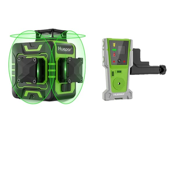 Huepar Laser Niveau, 12 Linjers Projektion, Selvnivellerende Mekanisme,R03CG-SET-2