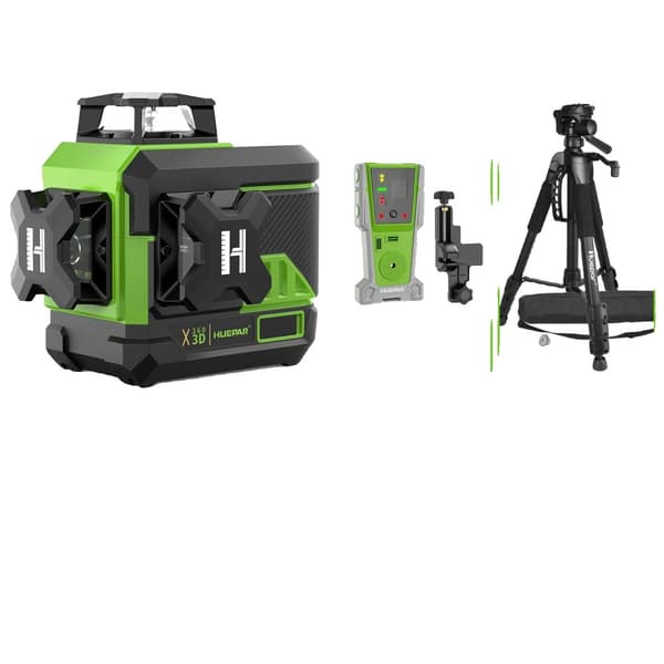 Huepar 3D Laser Nivå, Bluetooth-anslutning, Fjärrkontrollfunktion,Z03CG-SET-4